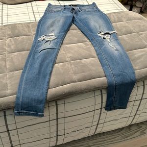 Express Blue Distressed Women Jeggings